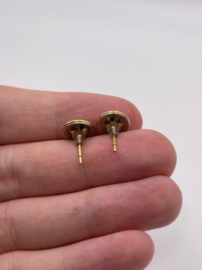 18ct two tone sapphire earrings