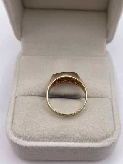 9ct gold diamond signet ring