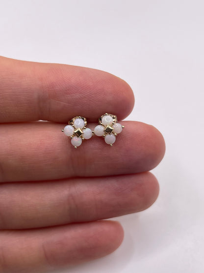 9ct gold opal earrings