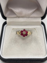 Load image into Gallery viewer, 9ct gold ruby and diamond ring
