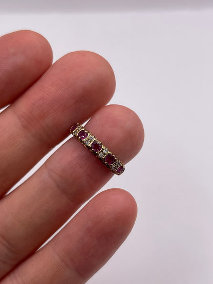 9ct gold ruby and diamond ring