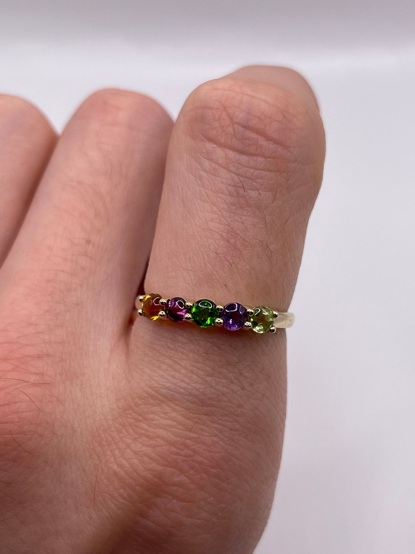 9ct gold multi gemstone ring