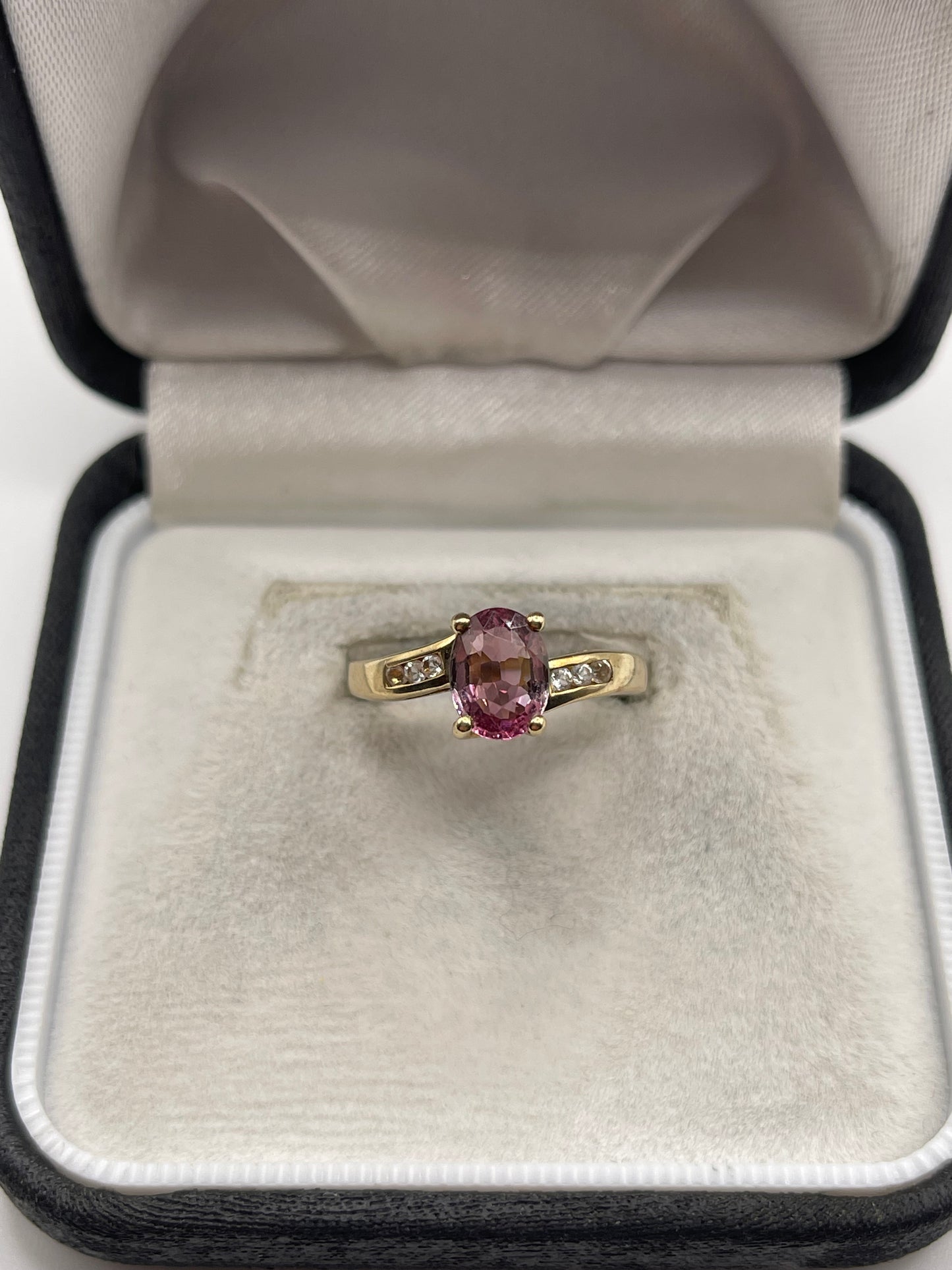 9ct gold topaz and zircon ring