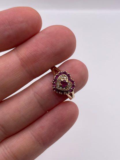 9ct gold ruby and diamond ring