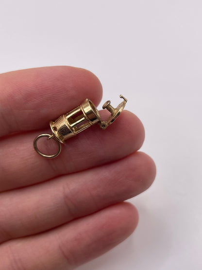 9ct gold miners lamp charm