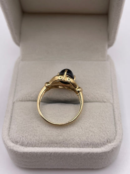 9ct gold star sapphire ring