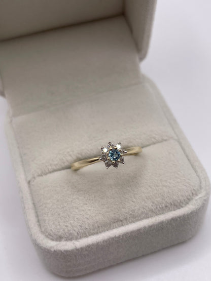 9ct gold topaz and diamond ring