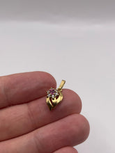 Load image into Gallery viewer, 9ct gold ruby and cz pendant
