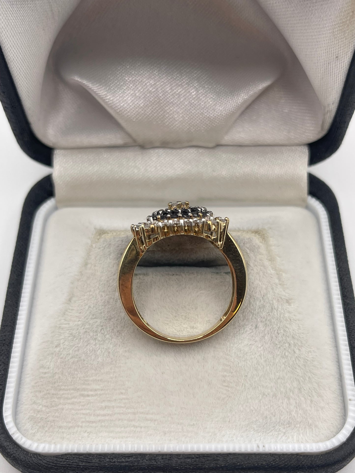 9ct gold 1ct diamond cluster ring