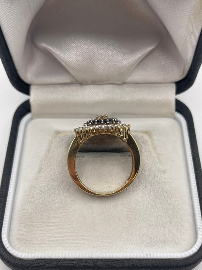9ct gold 1ct diamond cluster ring