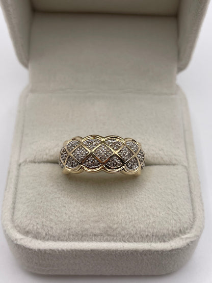 9ct gold diamond cluster ring