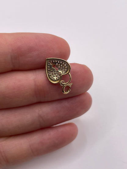 9ct gold cz heart pendant