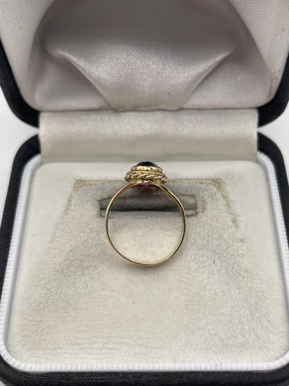 9ct gold amethyst ring