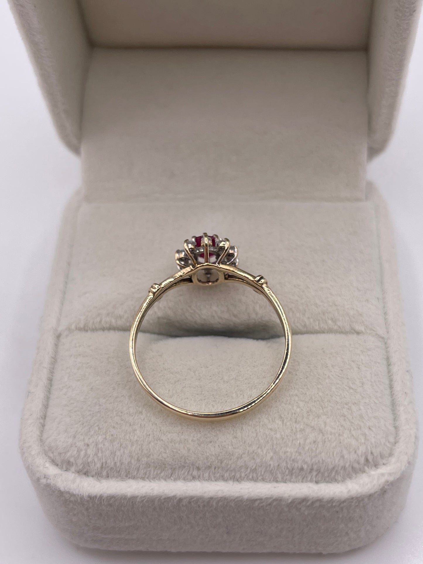 9ct gold ruby and diamond ring
