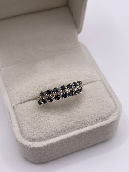 9ct gold sapphire and diamond ring