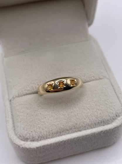 9ct gold citrine gypsy ring