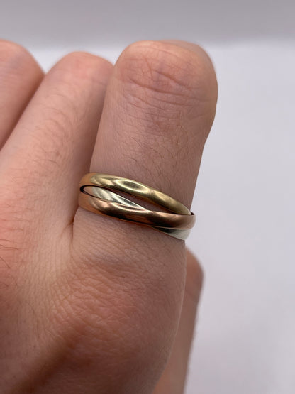 9ct tri gold ring
