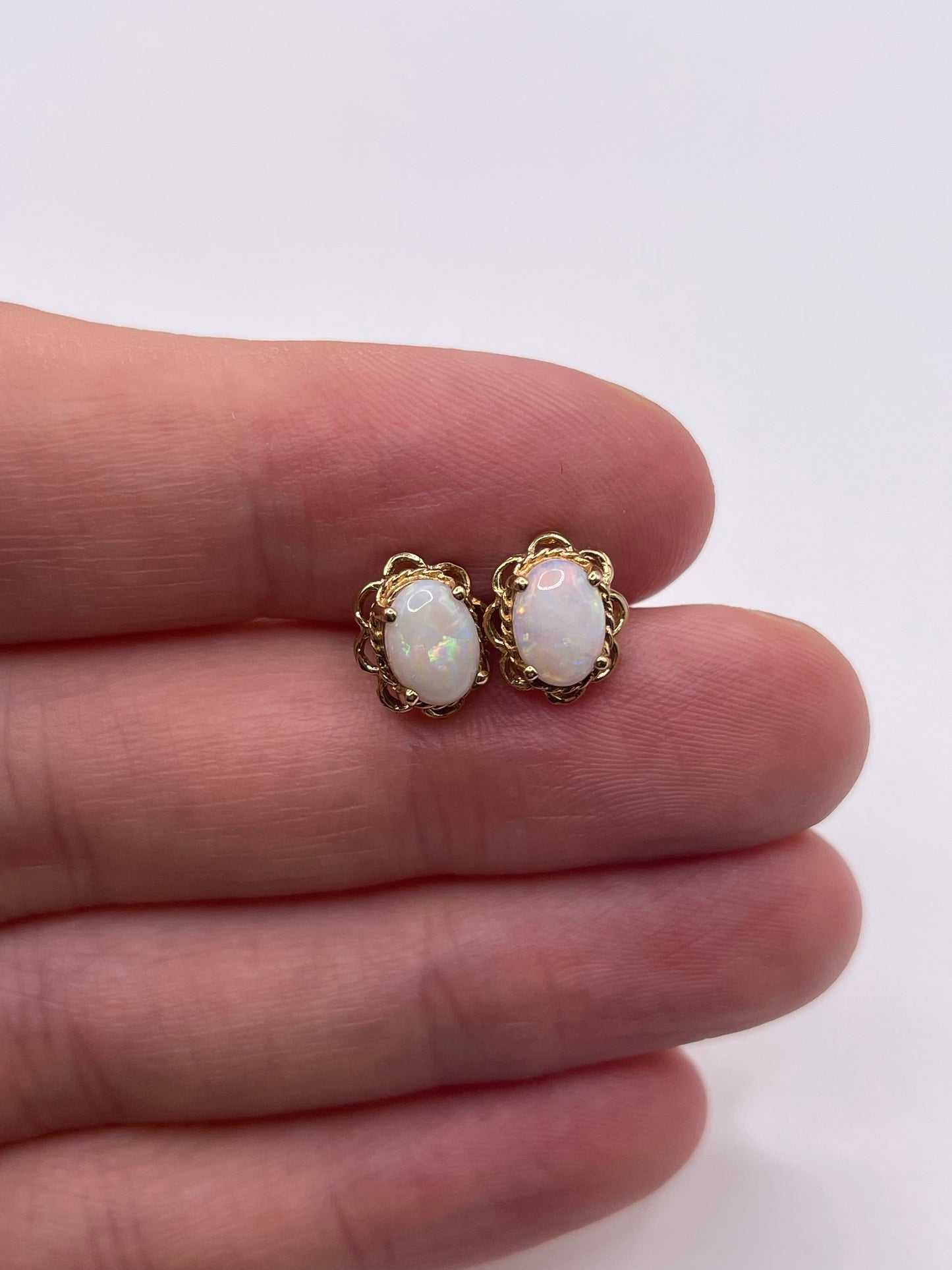 9ct gold opal earrings