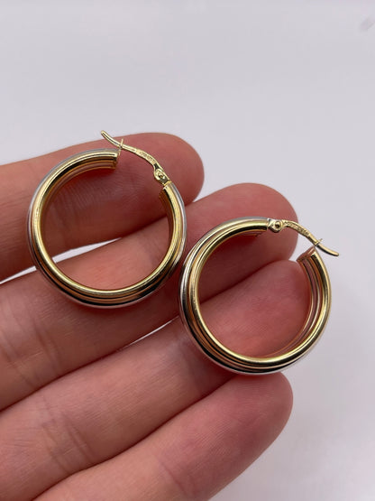 14ct tri gold earrings
