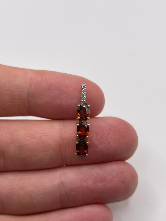 9ct gold tourmaline and zircon pendant