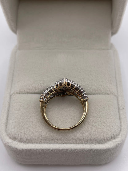 9ct gold diamond cluster ring