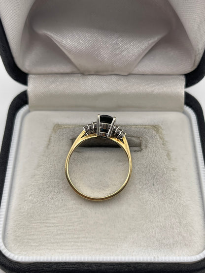 9ct gold sapphire and diamond ring