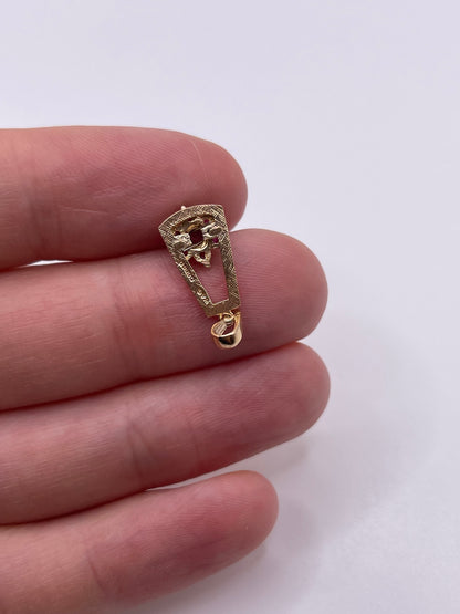 9ct gold ruby cluster pendant