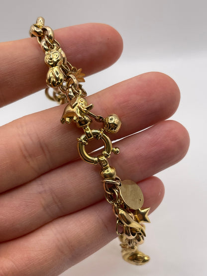 9ct gold charm bracelet