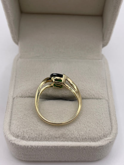 9ct gold diopside ring