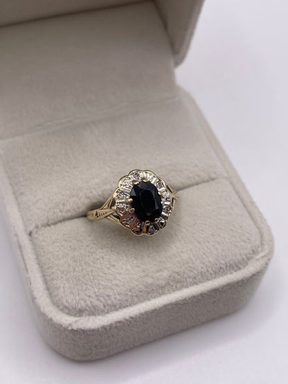 9ct gold sapphire and diamond ring