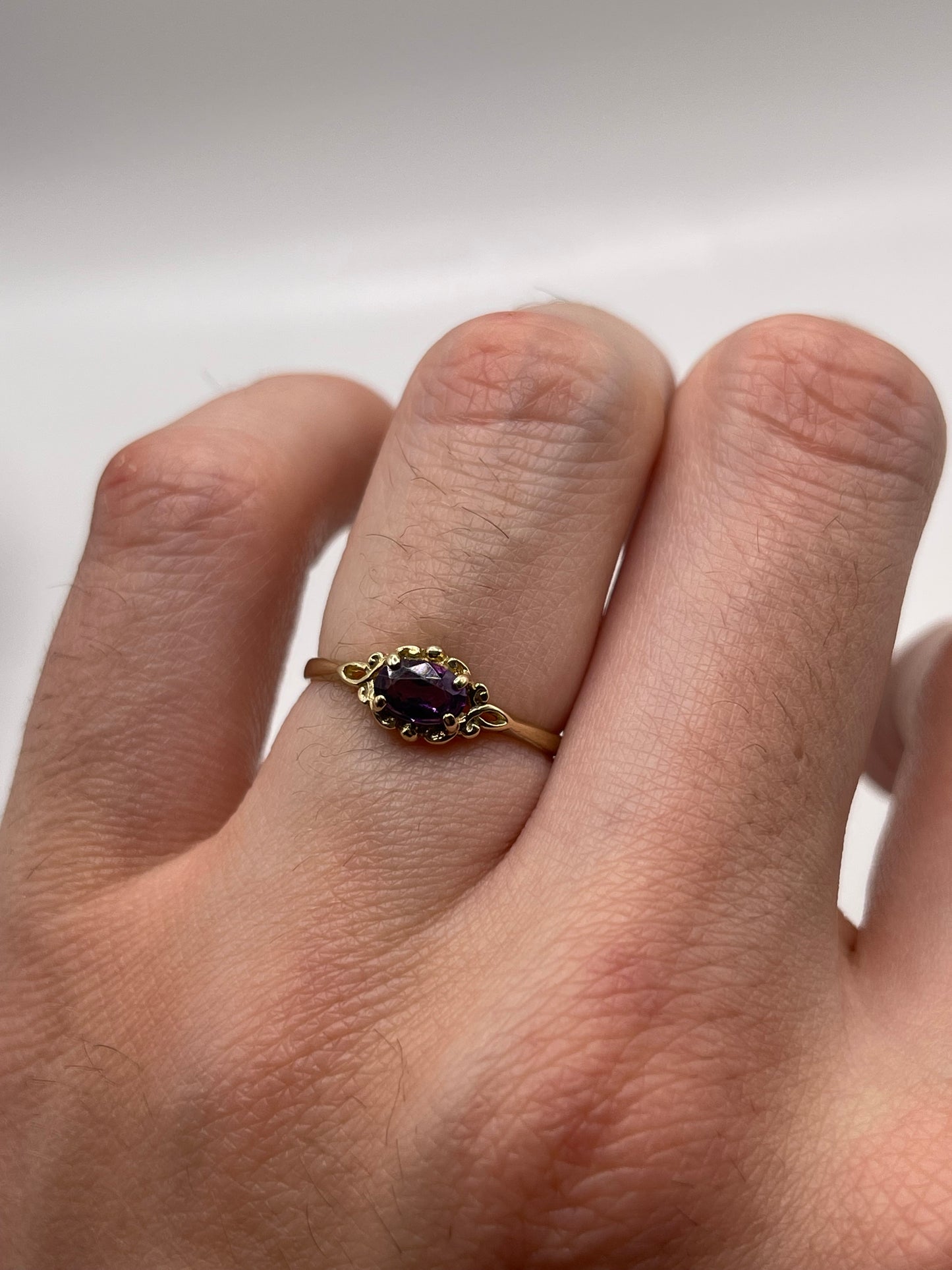9ct gold amethyst ring