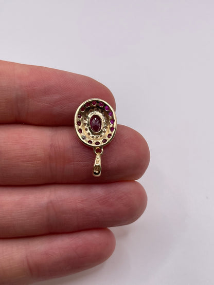 9ct gold ruby and diamond pendant