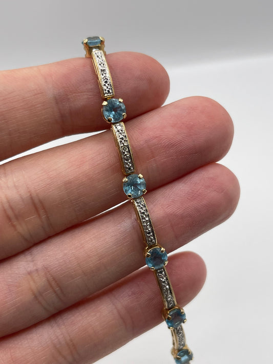 9ct gold topaz and diamond bracelet