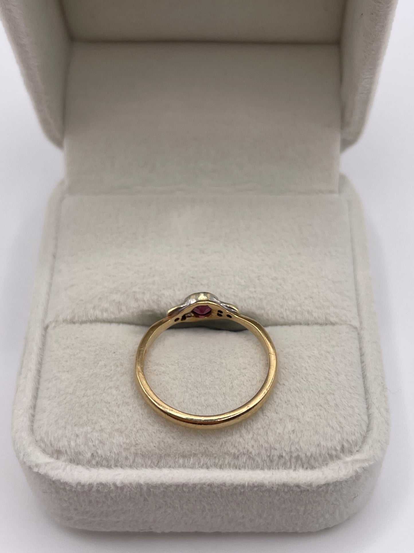 9ct gold ruby and diamond ring