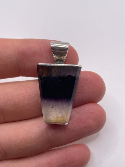 Silver blue John pendant