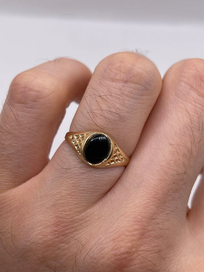 9ct gold onyx signet ring