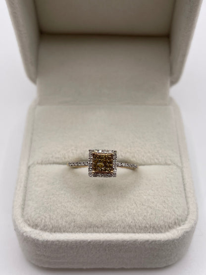 9ct gold diamond cluster ring