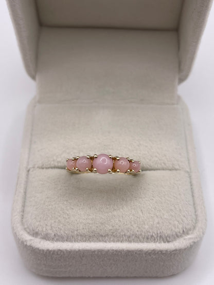9ct gold pink opal ring