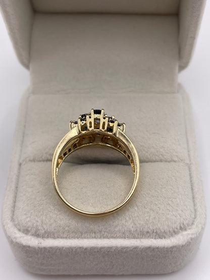 9ct gold sapphire cluster ring