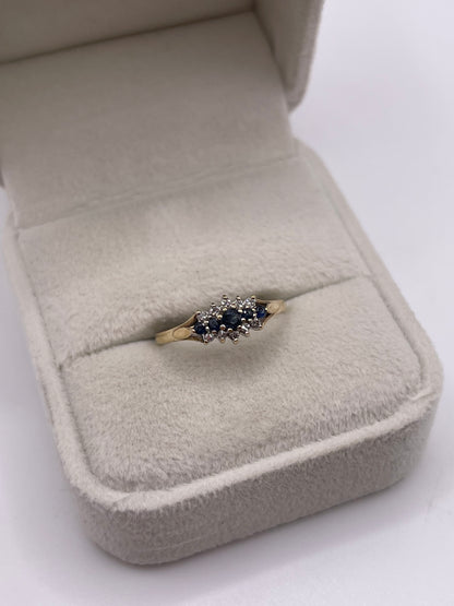 9ct gold sapphire and diamond ring