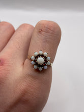 Load image into Gallery viewer, 9ct gold opal and garnet ring
