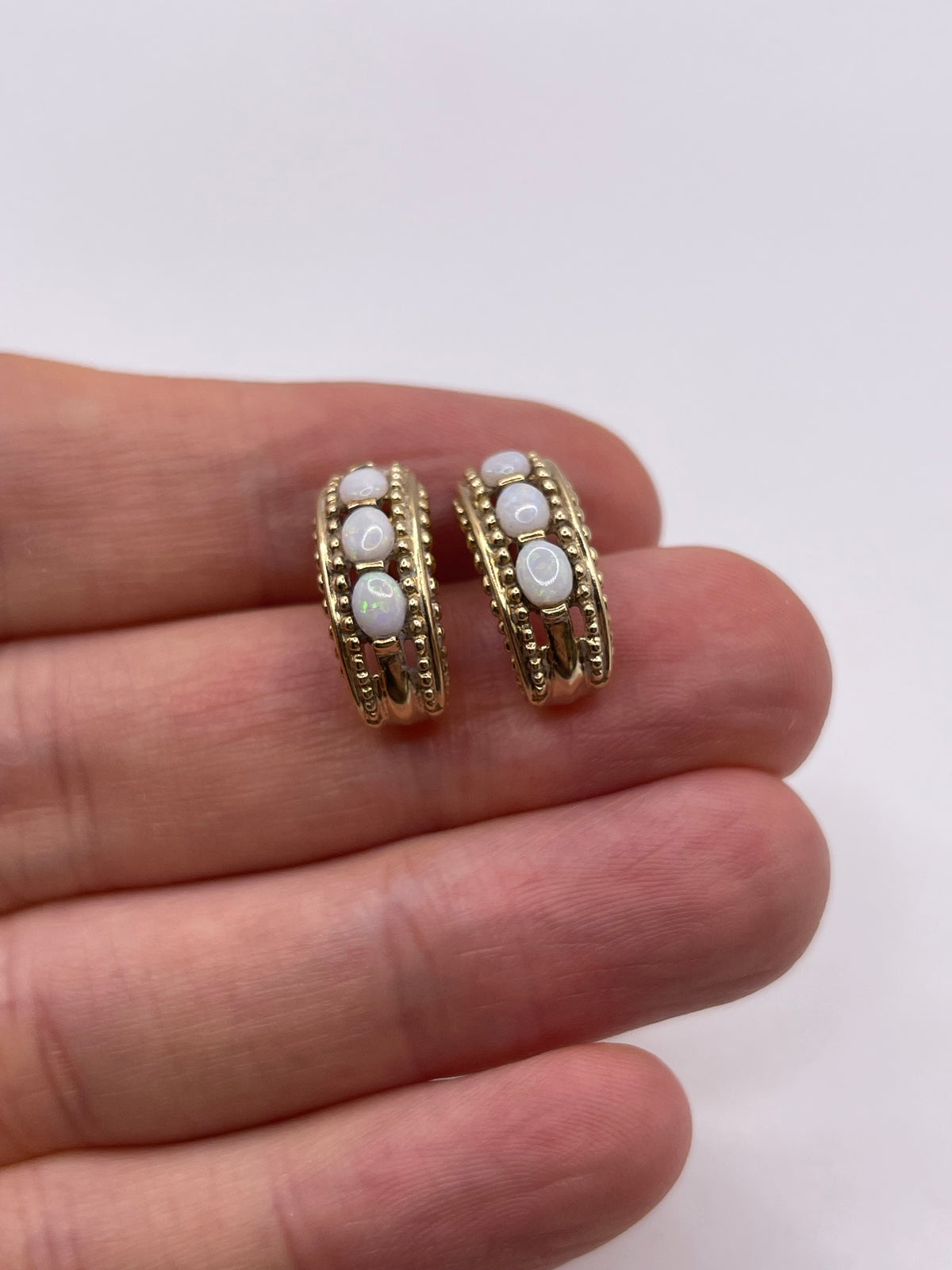 9ct gold opal earrings