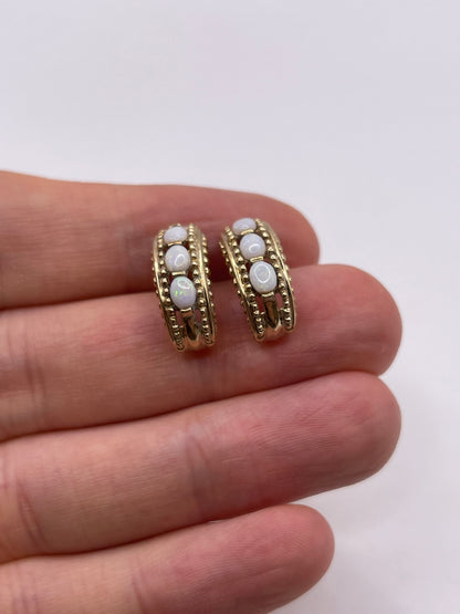 9ct gold opal earrings