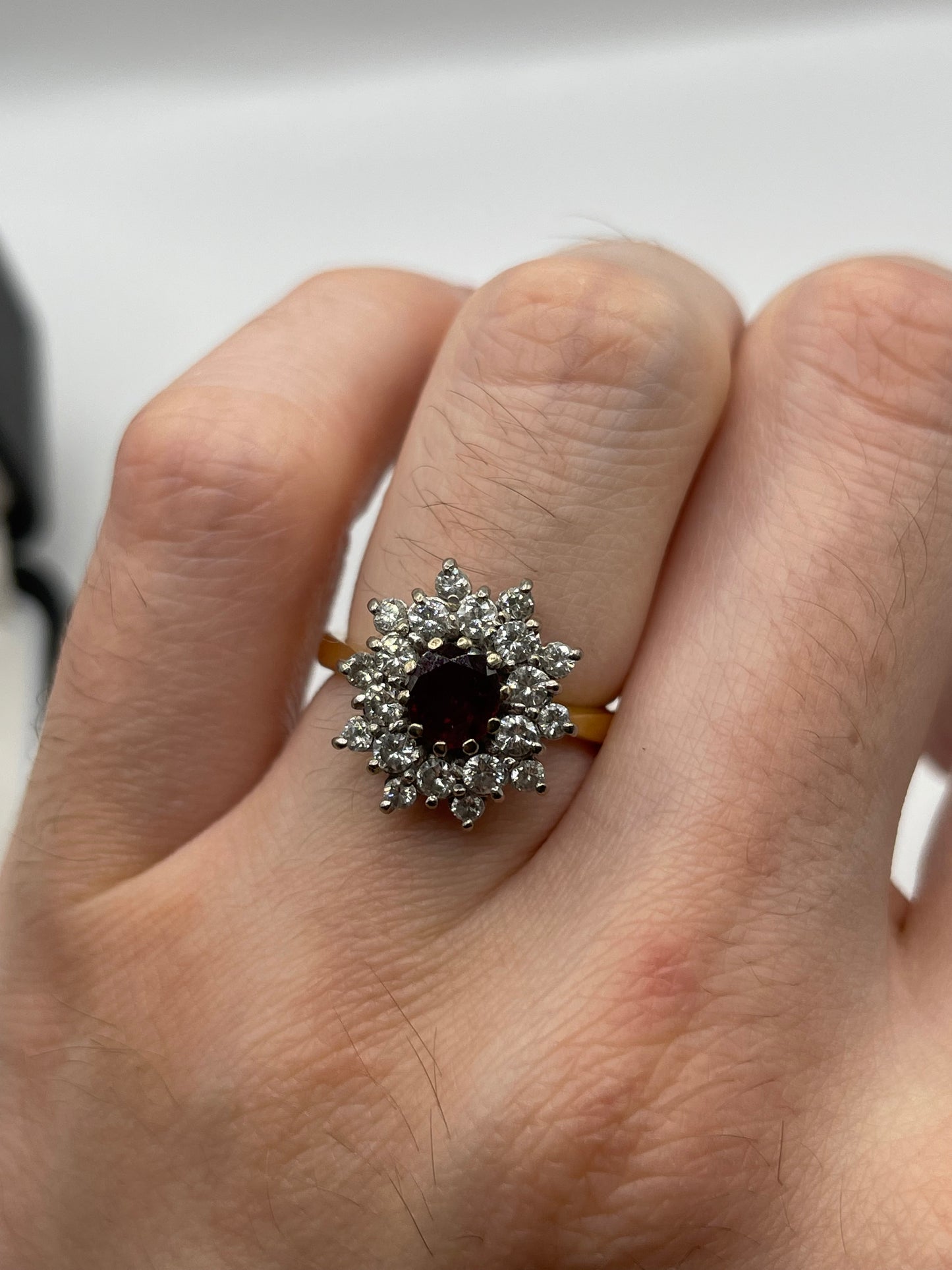 18ct gold ruby and diamond ring
