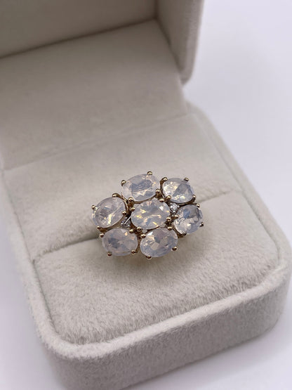 9ct gold quartz and diamond ring
