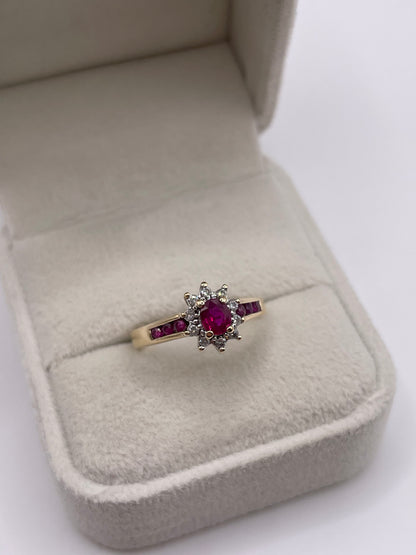9ct ruby and diamond ring