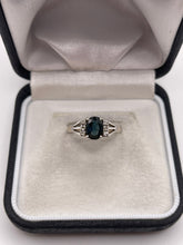 Load image into Gallery viewer, 14ct white gold sapphire and diamond ring
