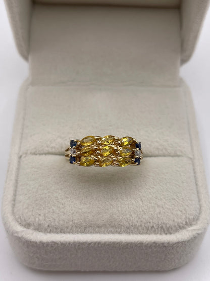 9ct gold sapphire and diamond ring