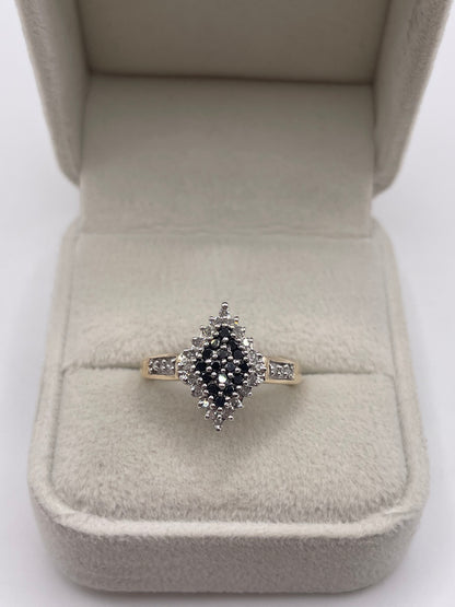 9ct gold diamond cluster ring