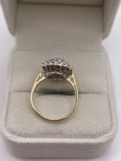 9ct gold diamond cluster ring